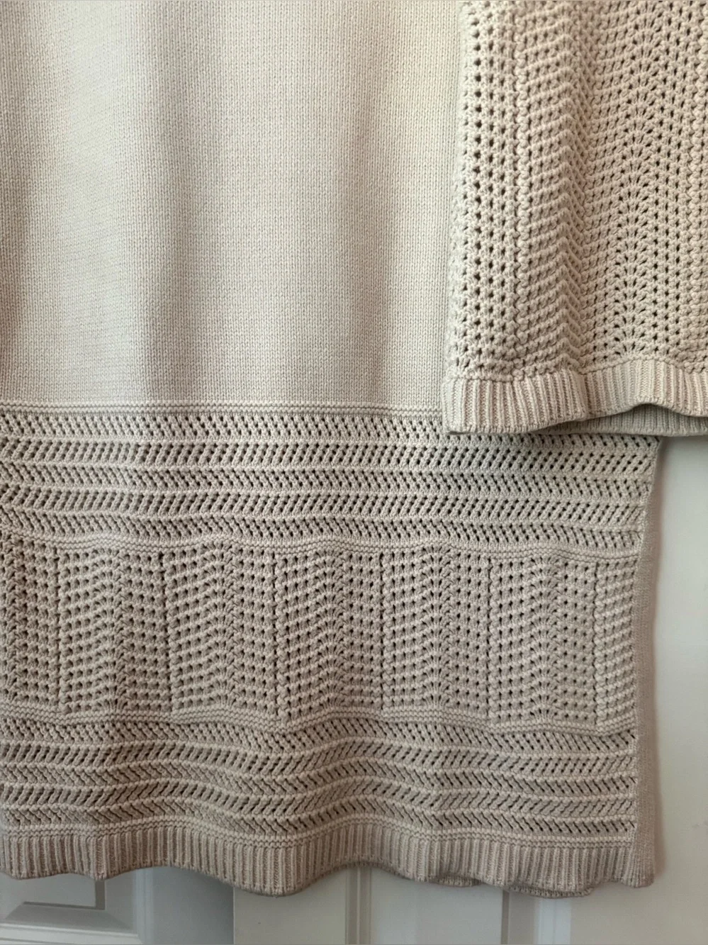 Rachel Zoe Cotton-Blend Open-Knit Sweater Top and Skirt Set Sz M - Picture 6 of 15